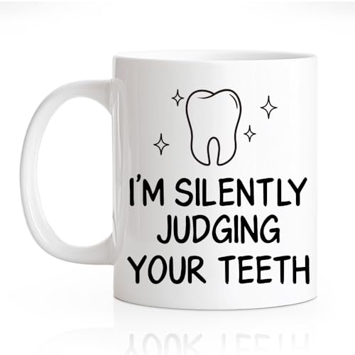 RZHV I M Silently Judging Your Teeth Funny | Ceramic Coffee Mug | 11 OZ