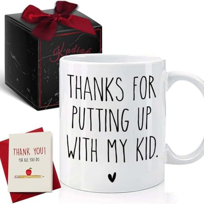 Teacher Appreciation Gifts Thanks for Putting | Ceramic Coffee Mug | 11 OZ