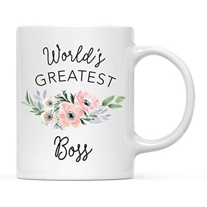 Gift for Women World s Greatest Boss Bohemian | Ceramic Coffee Mug | 11 OZ