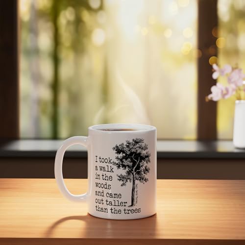 Thoreau Trees Quote Nature Walk in the Woods | Ceramic Coffee Mug | 11 OZ