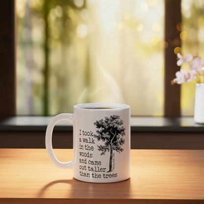 Thoreau Trees Quote Nature Walk in the Woods | Ceramic Coffee Mug | 11 OZ