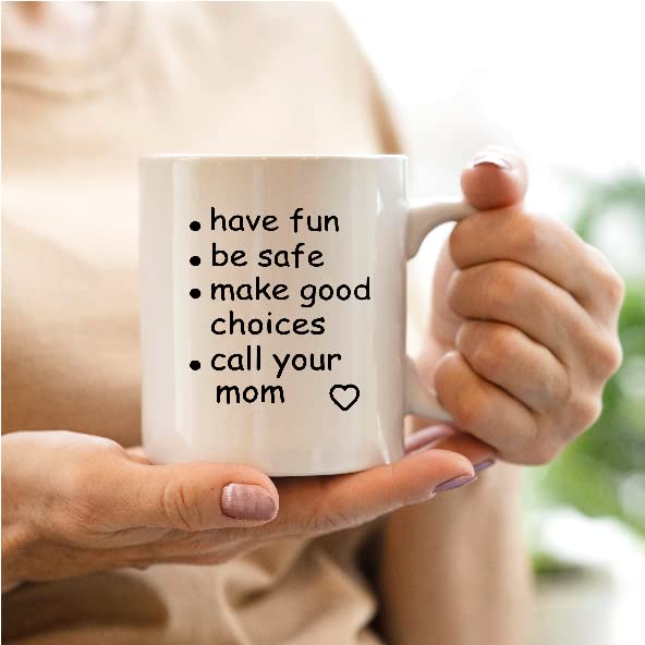 QASHWEY Funny Call Your Mom Graduation Gifts | Ceramic Coffee Mug | 11 OZ