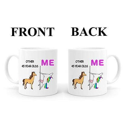 Joey Funny 45th Birthday Modern Style | Ceramic Coffee Mug | 11 OZ