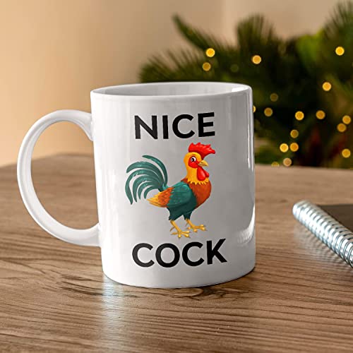 Funny Joke Nice Cock Gift For Boyfriend | Ceramic Coffee Mug | 11 OZ