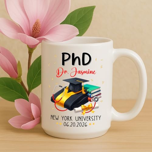 Personalized Congrats PhD Doctorate | Customised Coffee Mug | 11 OZ