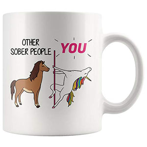 Sobriety Gift Funny Sober Alcoholics Anonymous | Ceramic Coffee Mug | 11 OZ