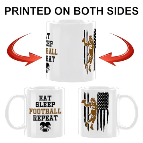 American Football with Handle Novelty for Men | Ceramic Coffee Mug | 11 OZ