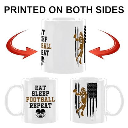 American Football with Handle Novelty for Men | Ceramic Coffee Mug | 11 OZ
