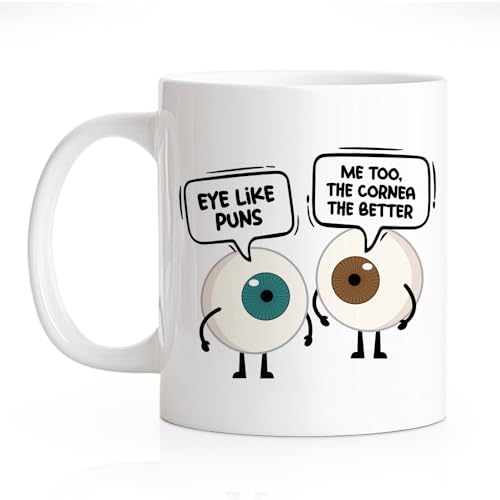 RZHV Eye Like Puns Me To The Cornea Better | Ceramic Coffee Mug | 11 OZ