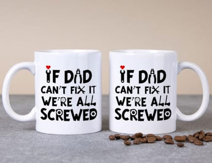 Dad From Daughter Son | Ceramic Coffee Mug | Father's Day Gift | Stylish Printed Design | Tea & Coffee Cup | 11oz
