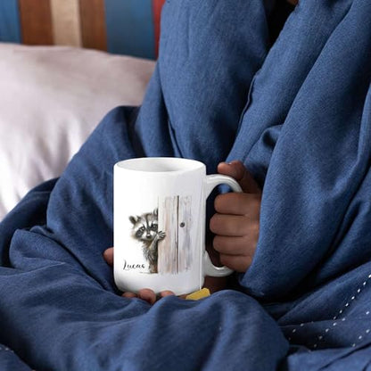 Personalized Raccoon Themed Accent | Customised Coffee Mug | 11 OZ