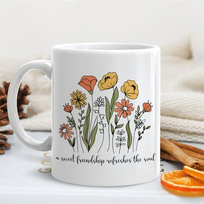 Christian Friendship a Sweet Refreshes the | Ceramic Coffee Mug | 11 OZ