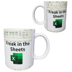Funny Spreadsheet Design with Freak in the | Ceramic Coffee Mug | 11 OZ