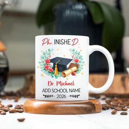 Personalized Phinished Graduation Custom | Customised Coffee Mug | 11 OZ