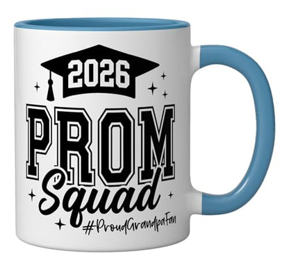 2026 PROM Squad Proud Grandpa Fan Graduation | Ceramic Coffee Mug | 11 OZ