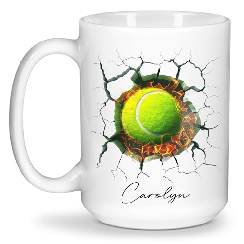 Personalized Unique Tennis Customized Name | Customised Coffee Mug | 11 OZ