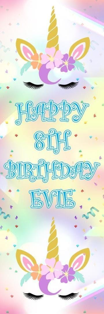 Personalised Unicorn Birthday Banner: Custom Party Decoration (Set of 2)