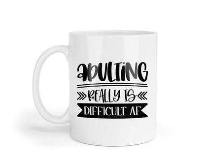 Adulting Really Is Difficult Af - Funny Ceramic Novelty Mug & Coaster Coffee Tea Cup Gift
