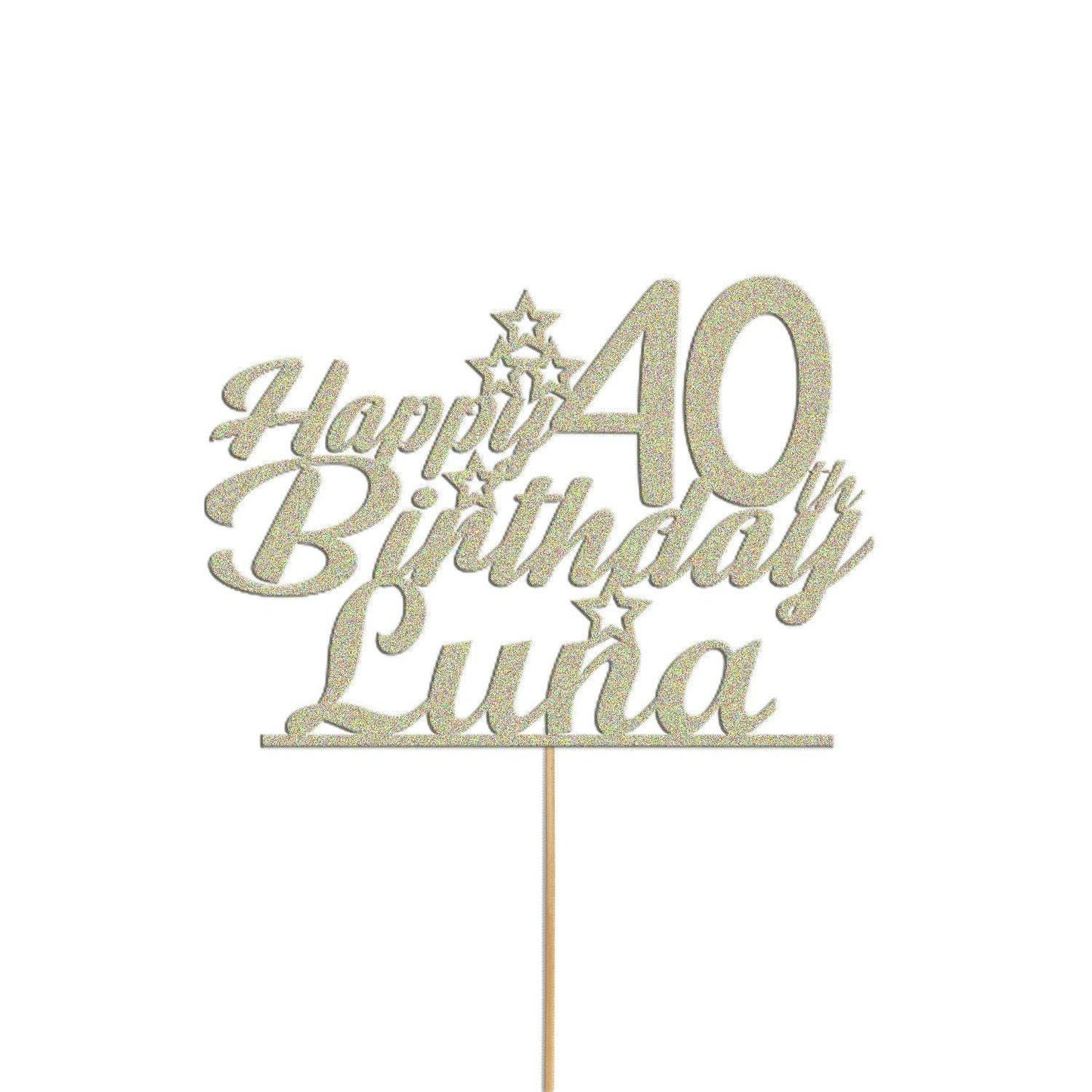 Personalised Glitter Cake Topper: Customise With Any Name & Age