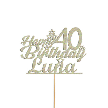 Personalised Glitter Cake Topper: Customise With Any Name & Age