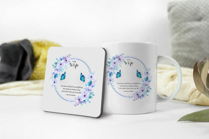 To My Wife Coffee Mug & Coaster Set: Love Gift From Husband