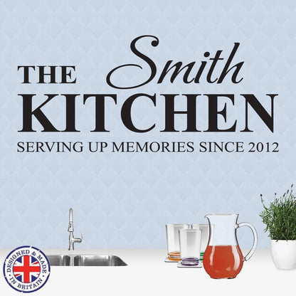 Personalised Custom Family Name Kitchen Home Wall Sticker Gift Vinyl Decal