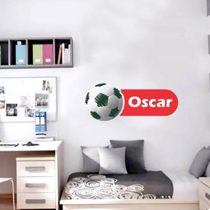 Personalised Football Wall Sticker Name Vinyl Decal Boys Kids Nursery Bedroom