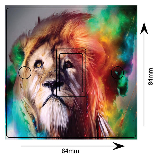 Lion Abstract Art Light Switch Sticker Cover Vinyl Skin Wall Decal Decor