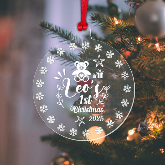 Personalised First Christmas Bauble: Acrylic Keepsake Ornament