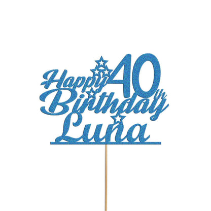 Personalised Glitter Cake Topper: Customise With Any Name & Age