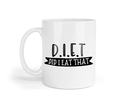 Diet Gift Mug  Did I Eat That - Funny Foodie Food Lover Novelty Coffee Tea Cup High Quality Ceramic Mug And Coaster Sarcastic Dieting Gift