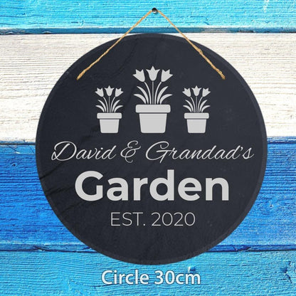 Personalised Slate Plaque Home Garden Sign Laser Engraved Fence Stone Art Gift