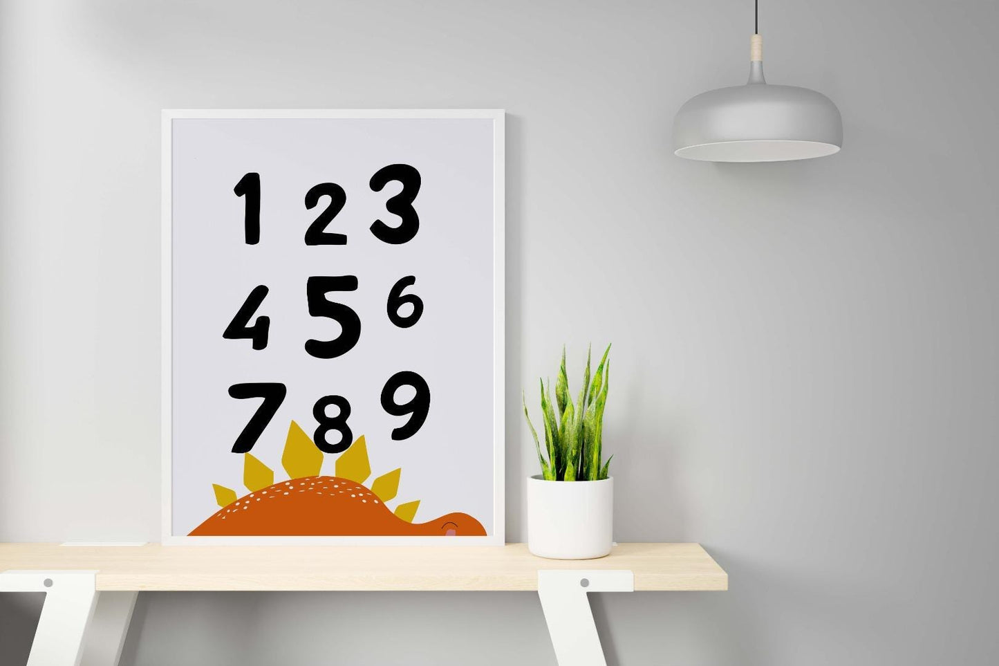 1-9 Numbers Sleeping Cute Dinosaur Nursery Wall Decor Art Poster Print