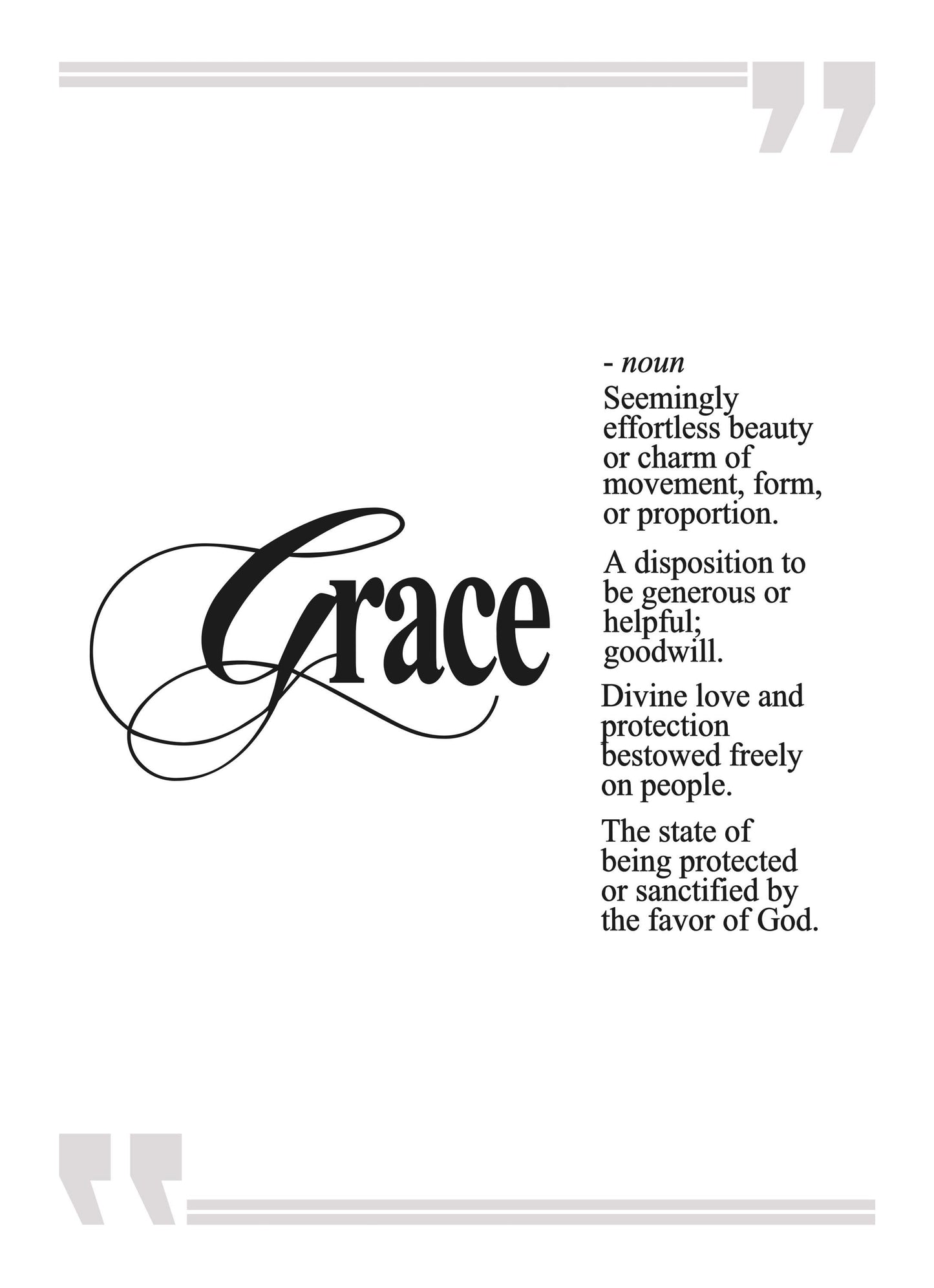 Grace Seemingly Effortless Beauty Inspirational Positive Thought Quote Poster