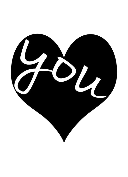 Love You Heart Inspirational Positive Thought Quote Poster Print Wall