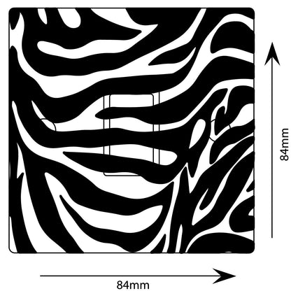 Zebra Pattern Black & White Light Switch Sticker Cover Vinyl Skin Wall Decal
