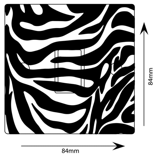 Zebra Pattern Black & White Light Switch Sticker Cover Vinyl Skin Wall Decal