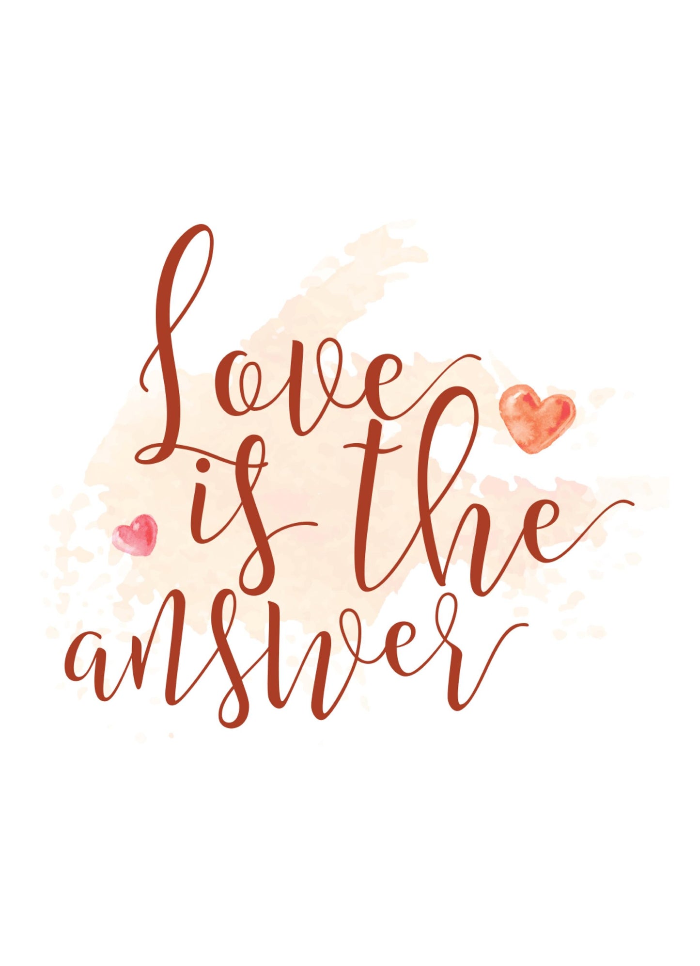 Love Is The Answer Inspirational Positive Thoughts Quote Poster Wall
