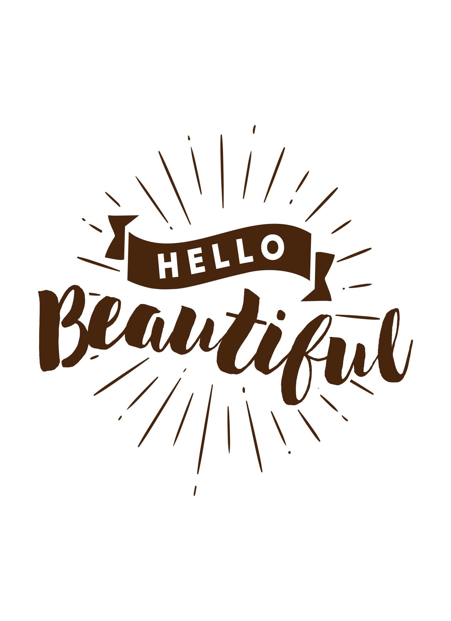 Hello Beautiful Motivational Inspirational Positive Thoughts Poster Print Wall
