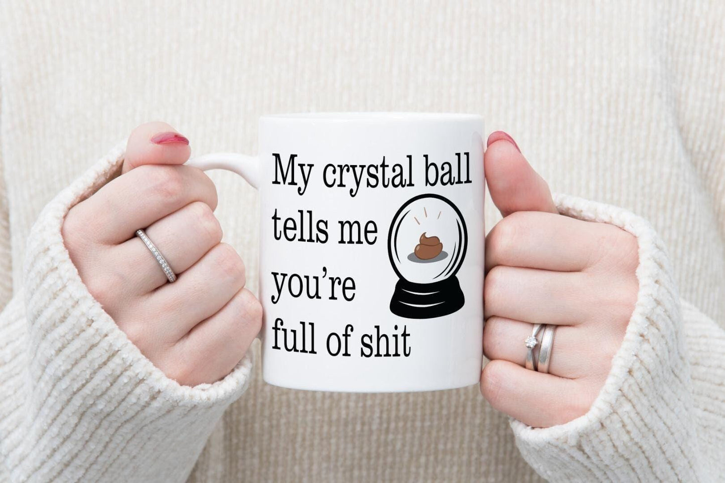 Crystal Ball Mug & Coaster Set Mystic Funny Sarcastic Spiritual Birthday Gift