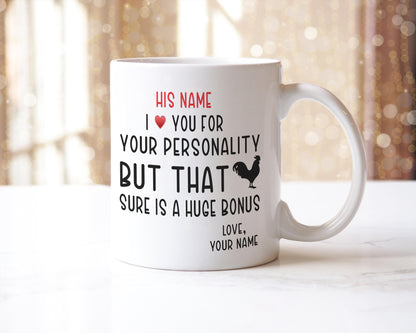 Personalised I Love You Mug: Funny Gift for Boyfriend Husband