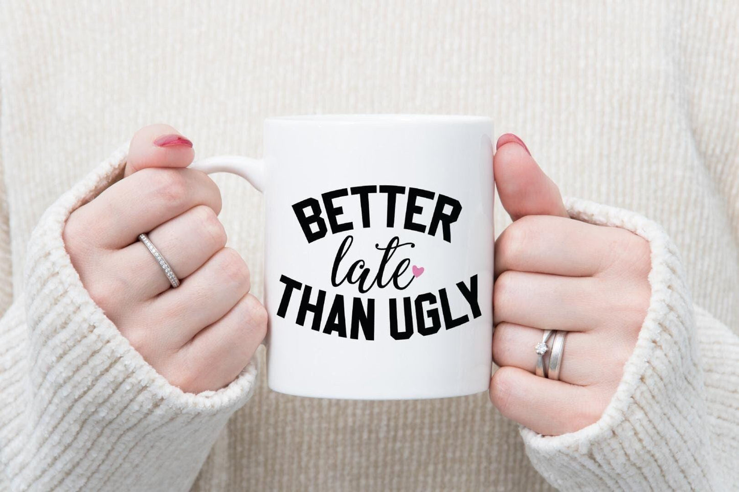 Better Late Than Ugly Mug & Coaster Set Sarcastic Birthday Office Colleague Gift