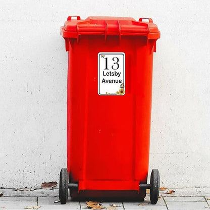 Personalised Street Dustbin Number Name Sticker Road Street Wheelie Bin Waterproofvinylstickers