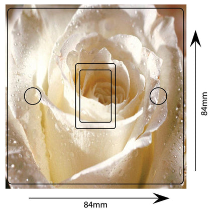 White Rose Flower Vibrant Light Switch Cover Skin Sticker Decal