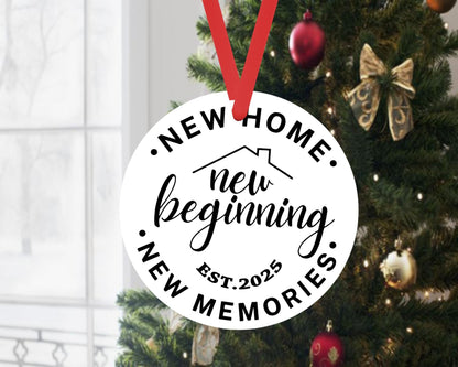 New Beginnings Christmas Bauble Home Memories Xmas Ceramic Ornament Hanging Gift