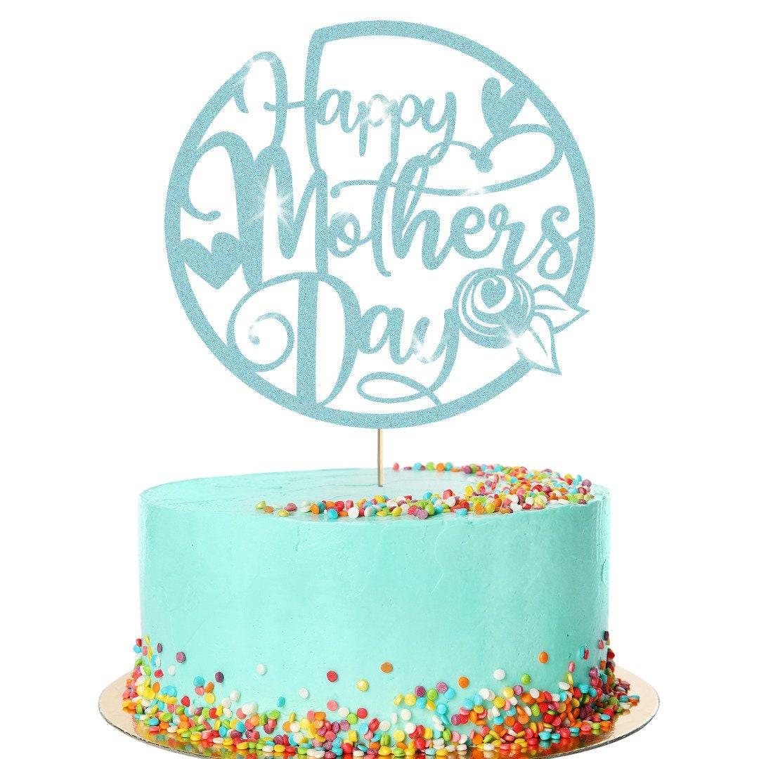 Hearts Design Happy Mothers Day Glitter Cake Topper Birthday Decoration