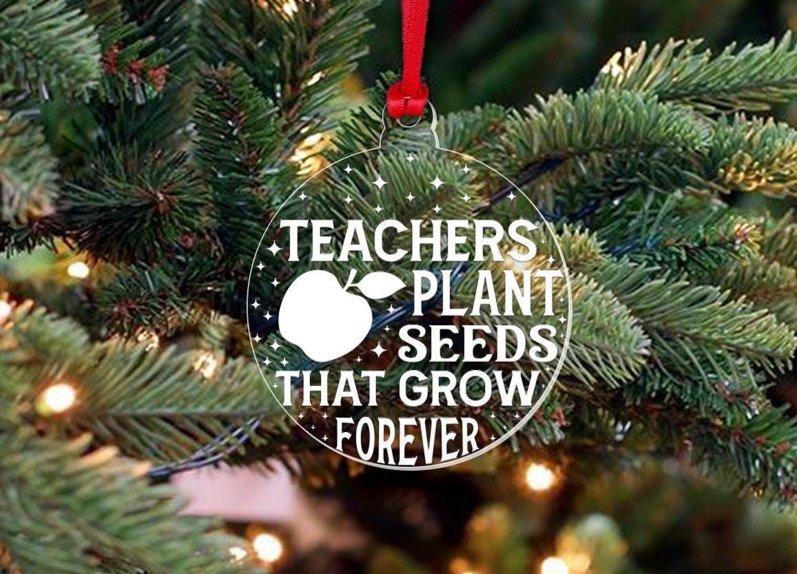 Teacher Plant Seeds Christmas Bauble Teaching Assistant Nursery Gift Decoration
