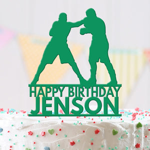 Personalised Acrylic Boys Boxing Gloves Sports Birthday Cake Topper Decoration
