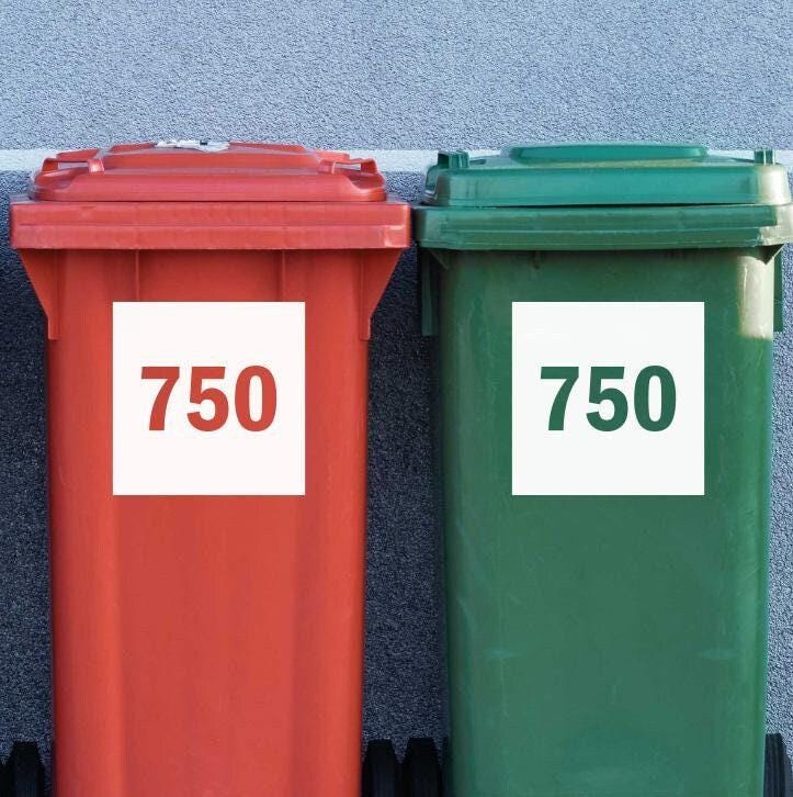 Personalized Wheelie Bin Sticker: Square Style, Custom Number
