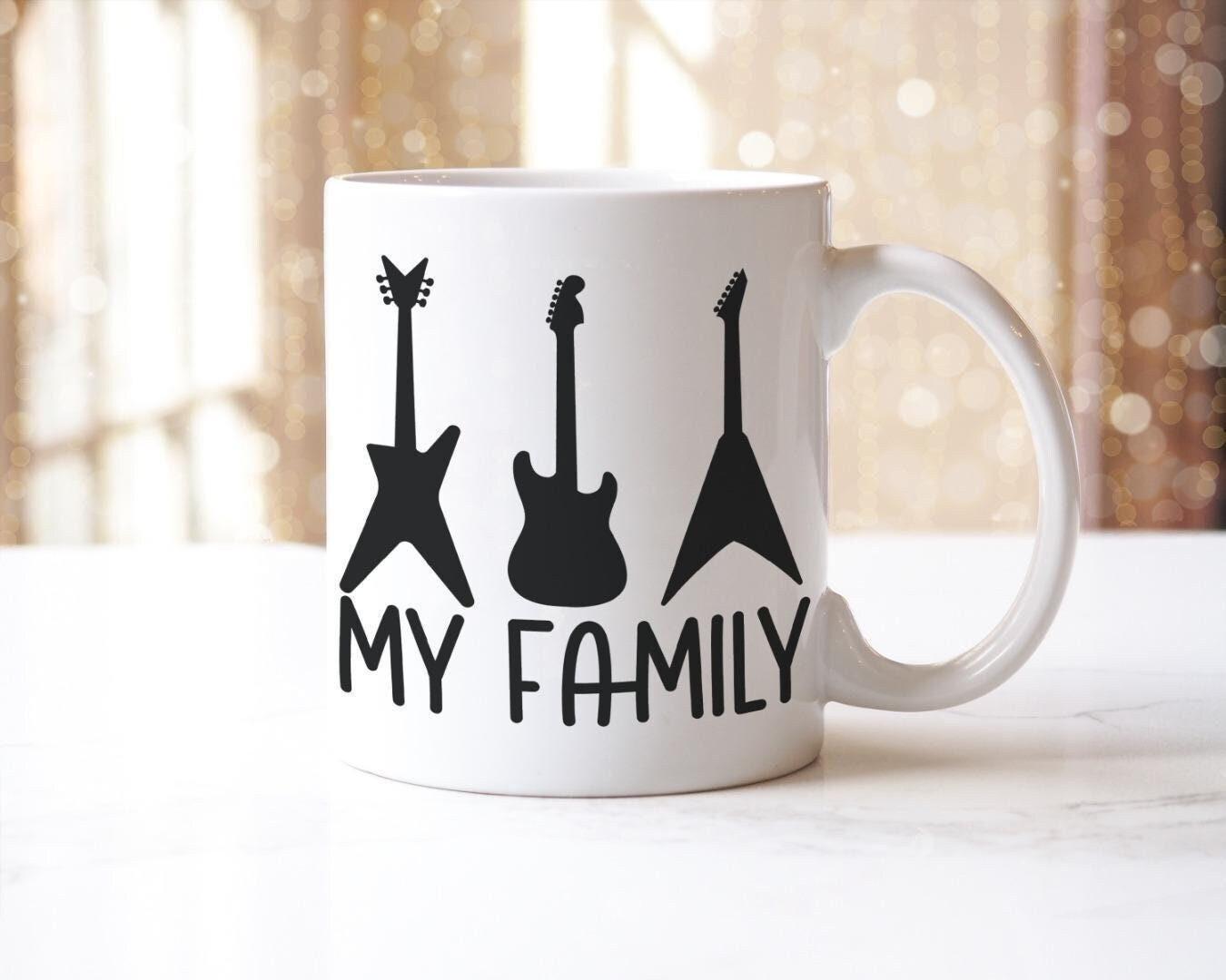 My Family Mug & Coaster Set Guitar Rock Music Lover Birthday Friend Xmas Gift